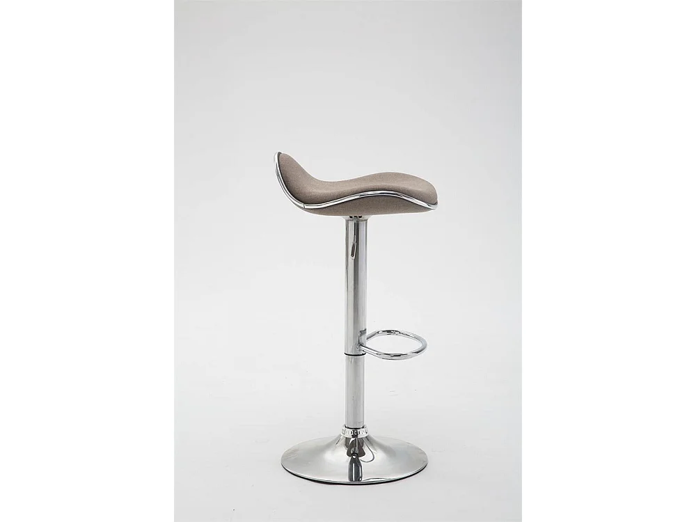 Tabouret de bar - Tissu & Métal chromé - Taupe - Shanghai