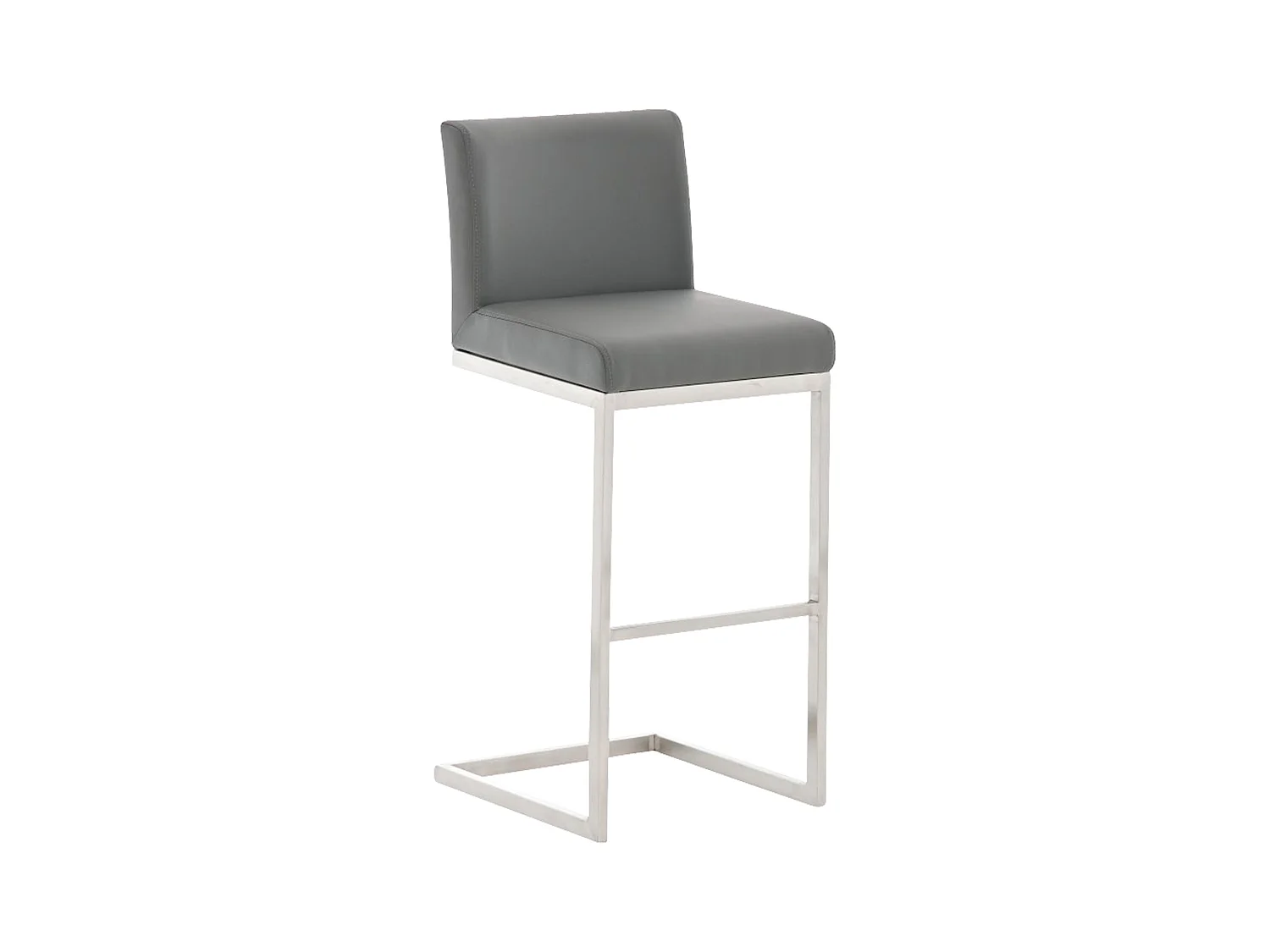 Tabouret de bar - Similicuir - Gris - Paros
