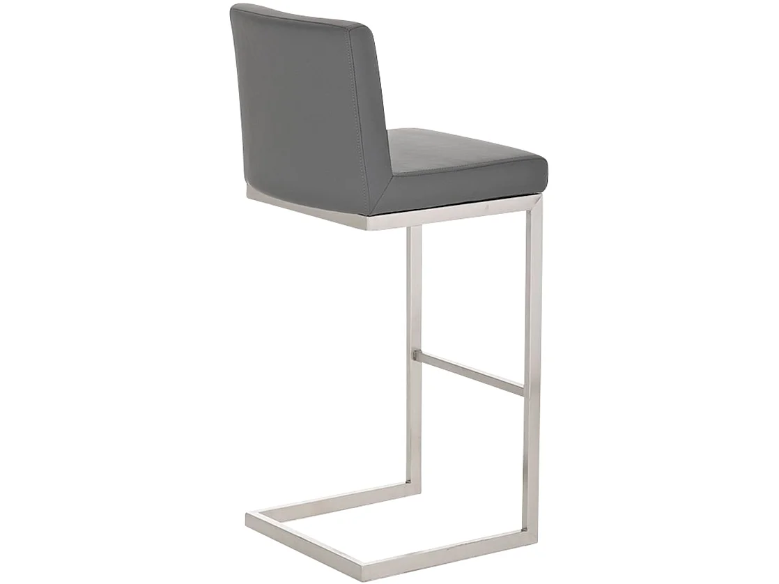 Tabouret de bar - Similicuir - Gris - Paros