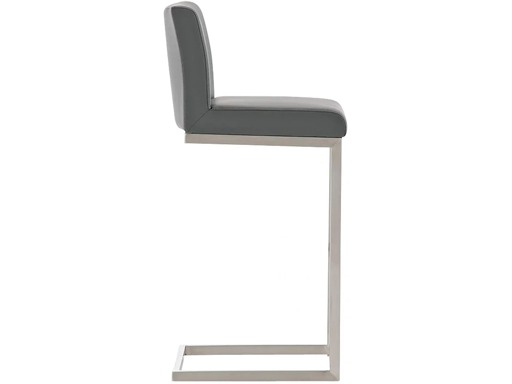 Tabouret de bar - Similicuir - Gris - Paros