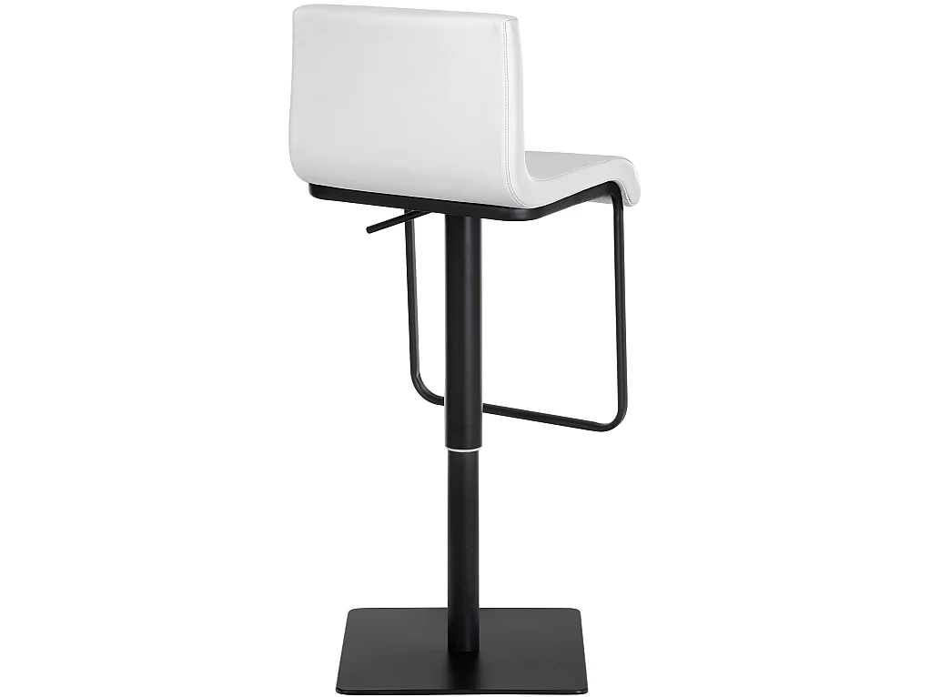Lot de 2  Tabouret de bar - Similicuir & Noir - Blanc - Limon