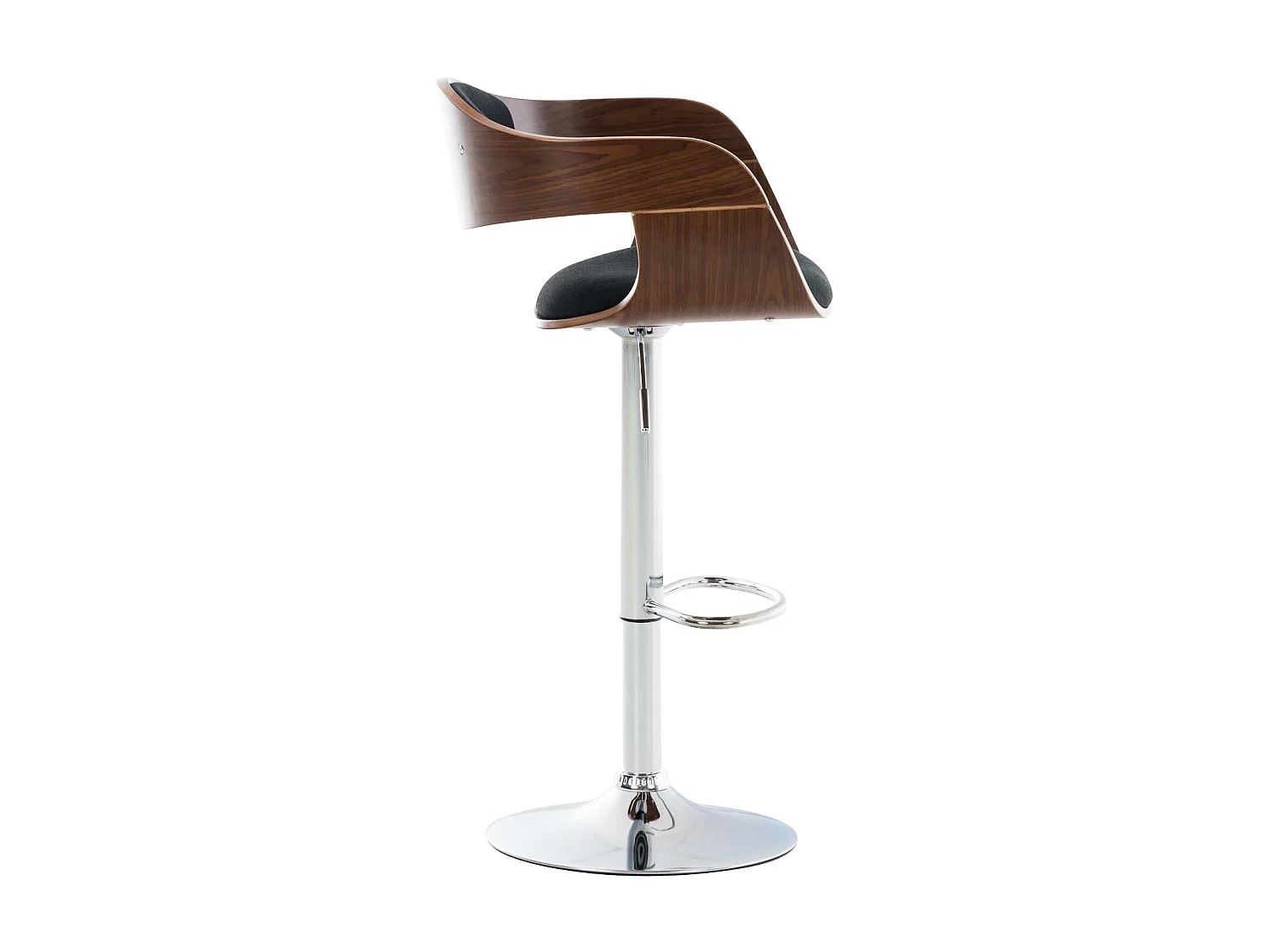 Tabouret de bar - Tissu - Noyer / Noir - Kingston