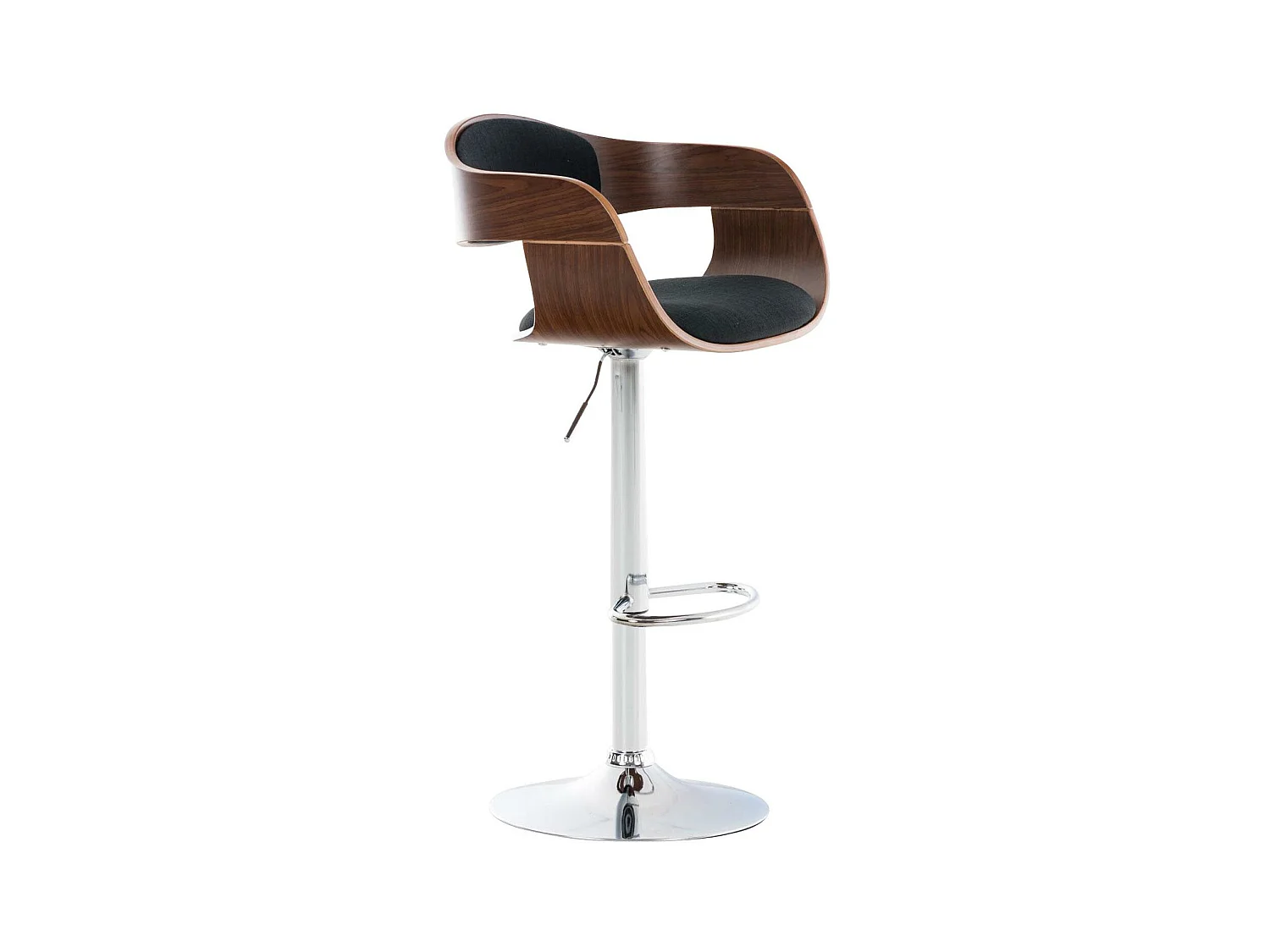 Tabouret de bar - Tissu - Noyer / Noir - Kingston