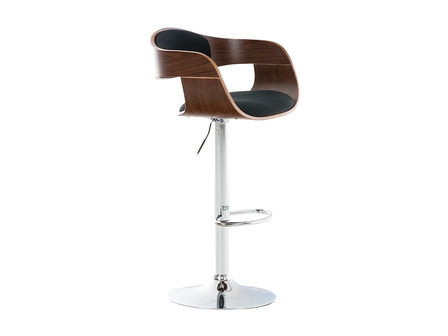 Tabouret de bar - Tissu - Noyer / Noir - Kingston