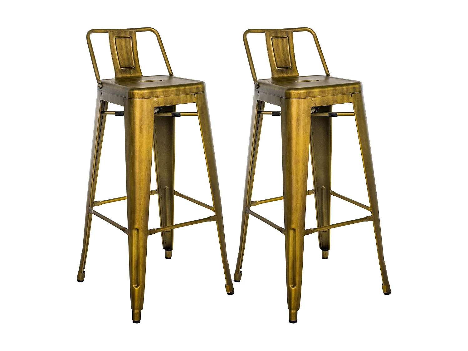 Lot de 2  Tabouret de bar - Métal - Or - Mason