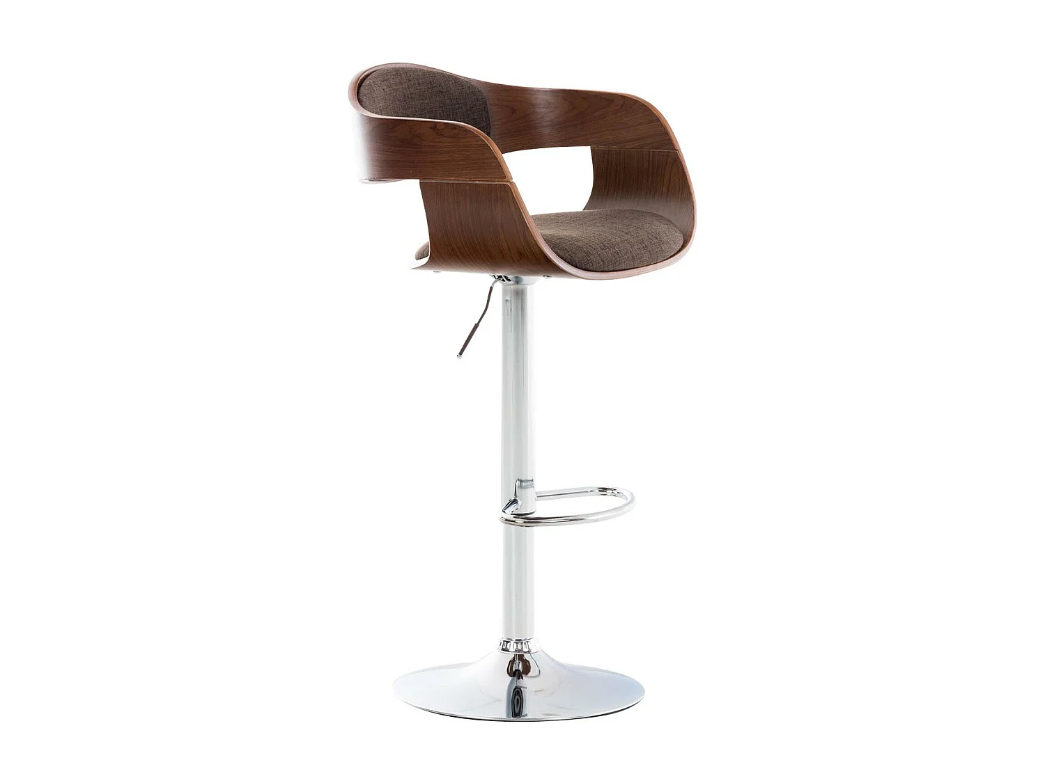 Tabouret de bar - Tissu - Noyer / Marron - Kingston