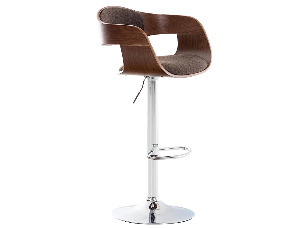 Tabouret de bar - Tissu - Noyer / Marron - Kingston