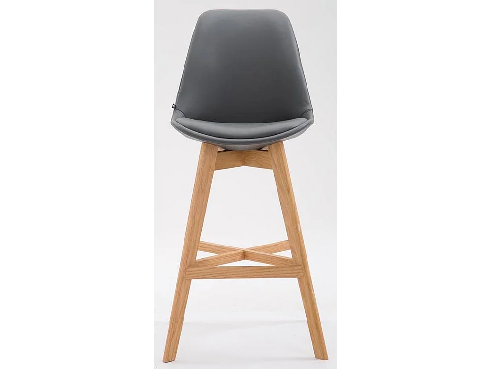 Lot de 2  Tabouret de bar - Similicuir & Nature - Gris - Cannes