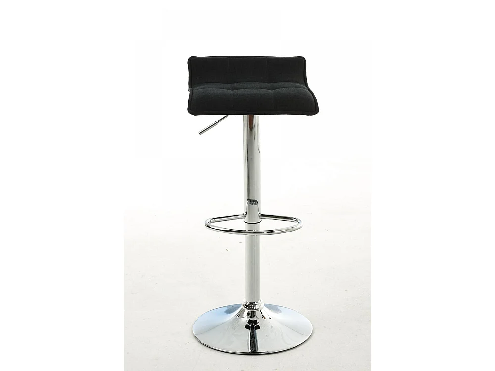 Tabouret de bar - Tissu & Métal chromé - Noir - Madison