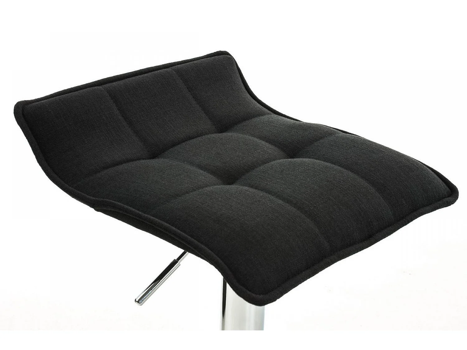 Tabouret de bar - Tissu & Métal chromé - Noir - Madison