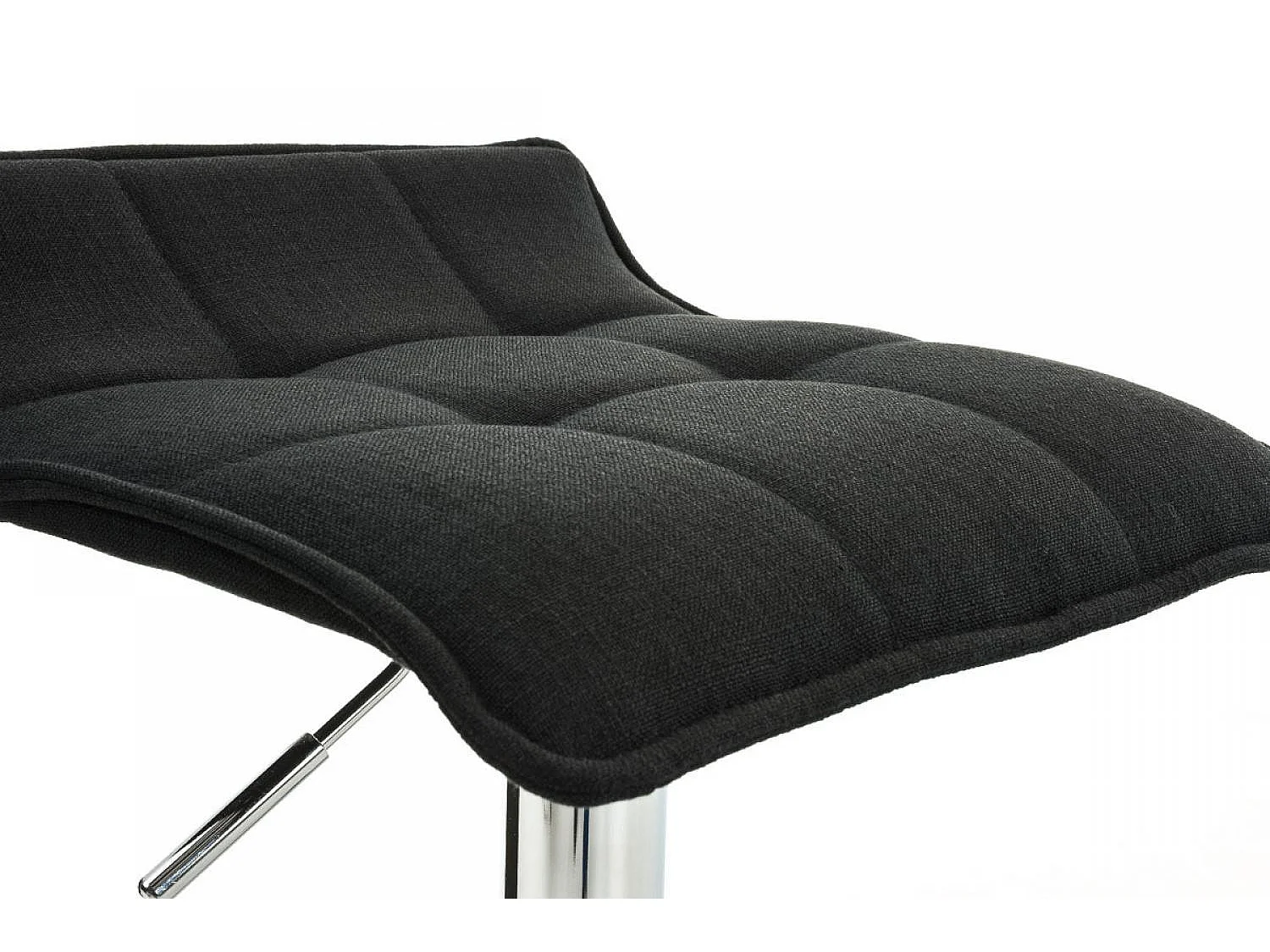 Tabouret de bar - Tissu & Métal chromé - Noir - Madison