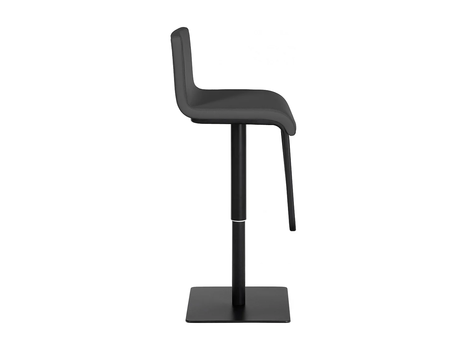Lot de 2  Tabouret de bar - Similicuir & Noir - Gris - Limon