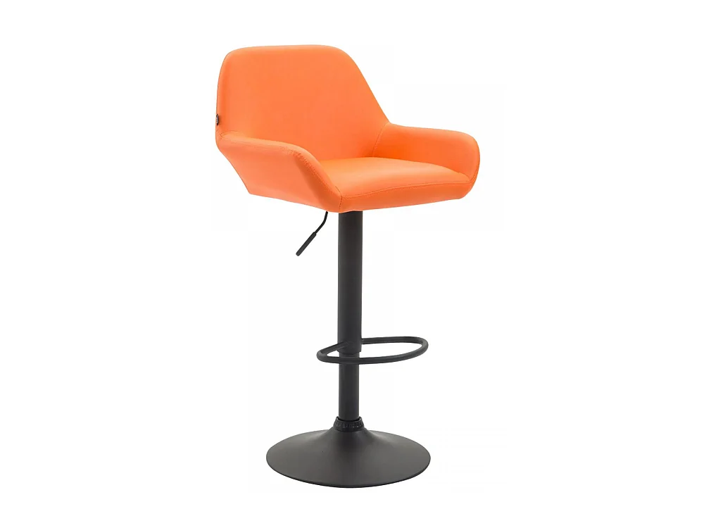 Tabouret de bar - Similicuir & Noir - Orange - Braga