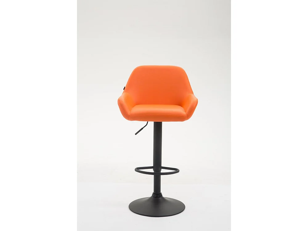 Tabouret de bar - Similicuir & Noir - Orange - Braga