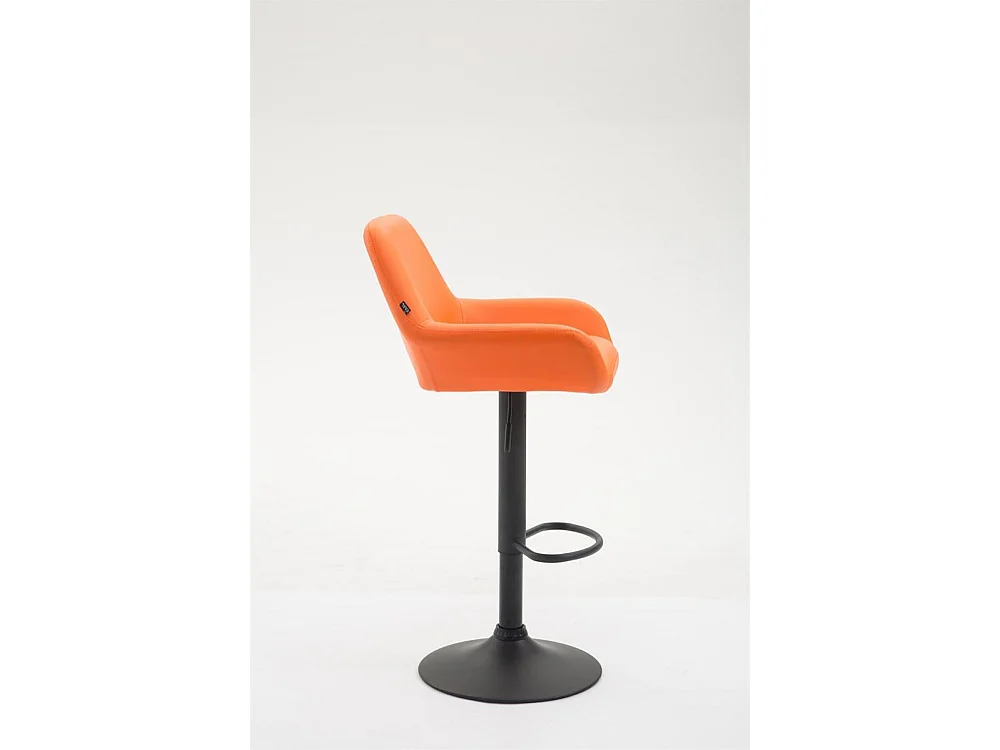 Tabouret de bar - Similicuir & Noir - Orange - Braga