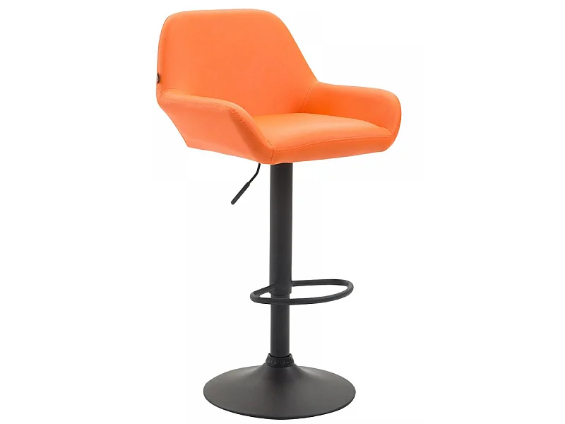 Tabouret de bar - Similicuir & Noir - Orange - Braga