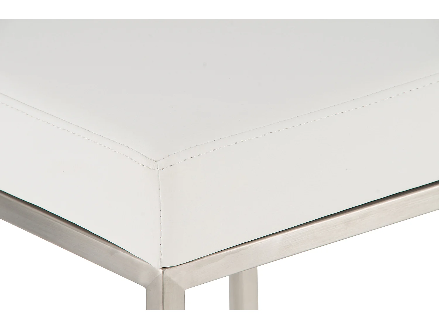 Lot de 2  Tabouret de bar - Similicuir & Acier inoxydable - Blanc - Montreal 85