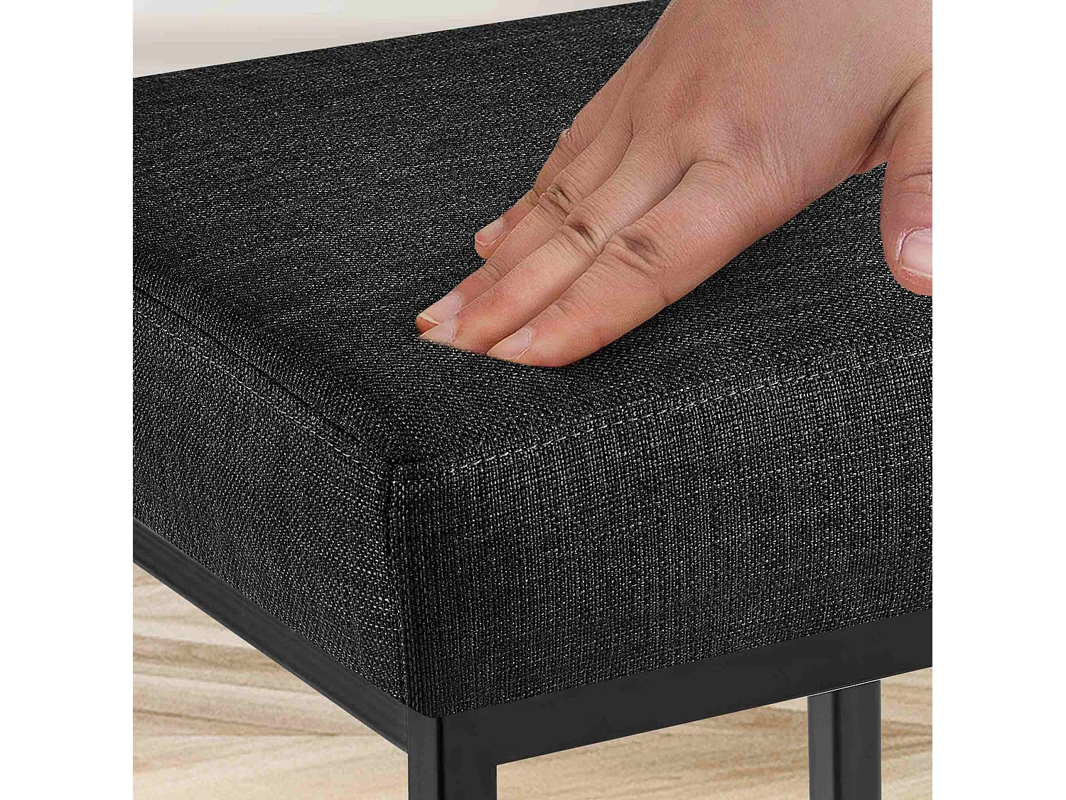 Lot de 2  Tabouret de bar - Tissu & Noir - Gris foncé - Montreal 80