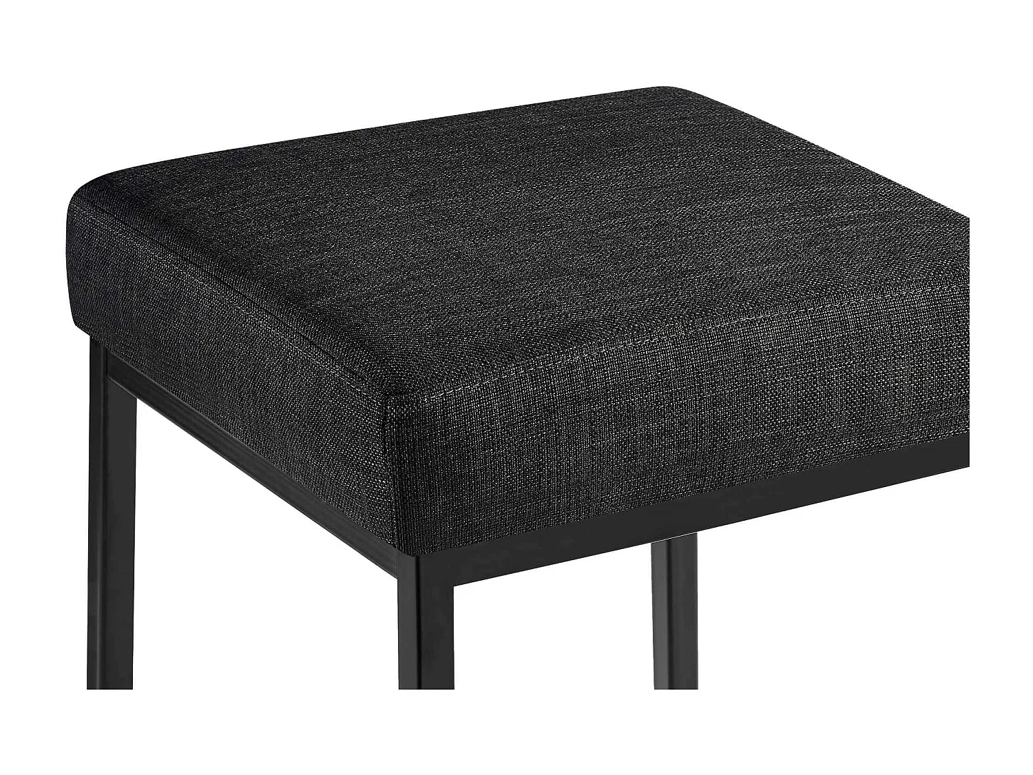 Lot de 2  Tabouret de bar - Tissu & Noir - Gris foncé - Montreal 80