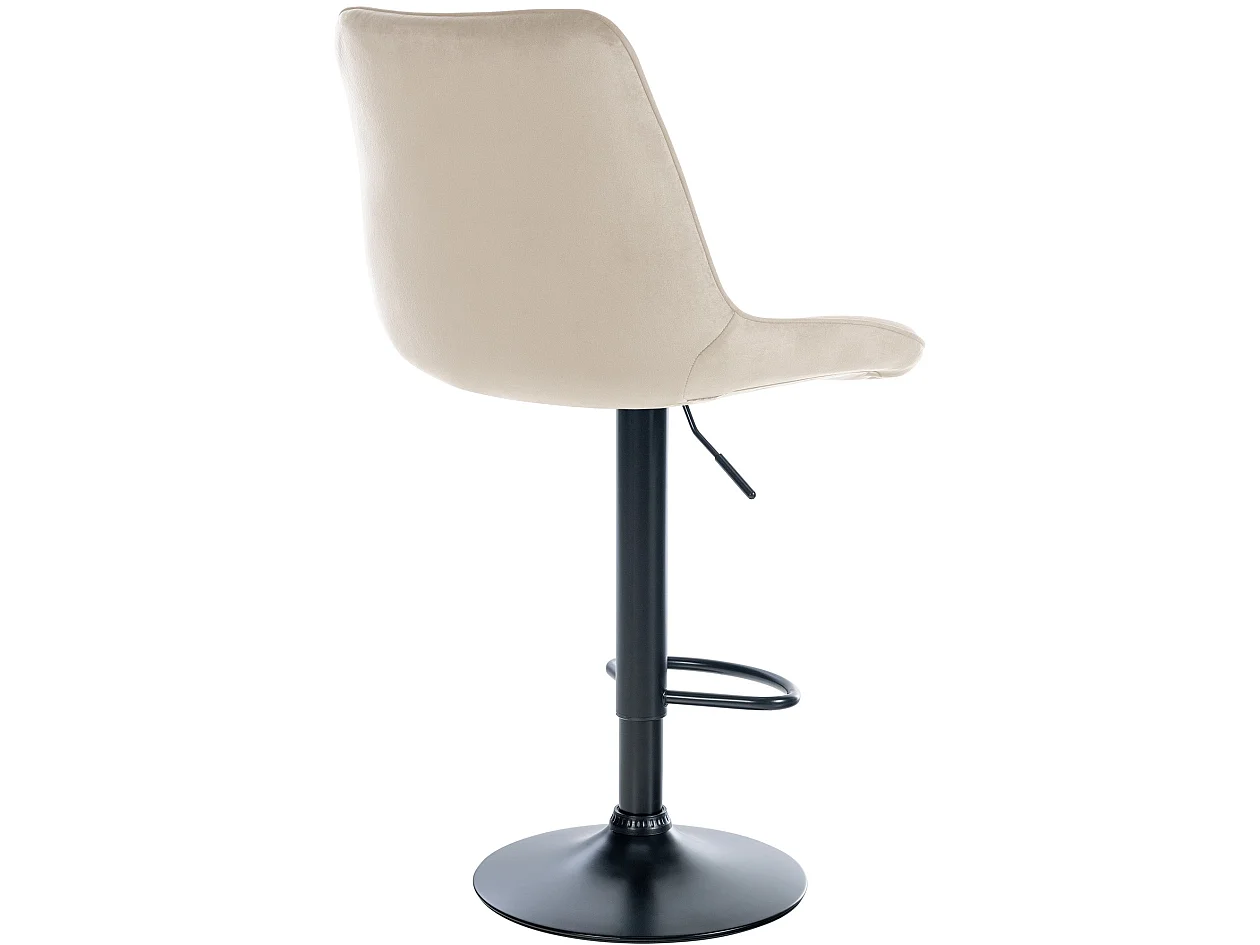 Tabouret de bar - Velours & Noir - Crème - Toni