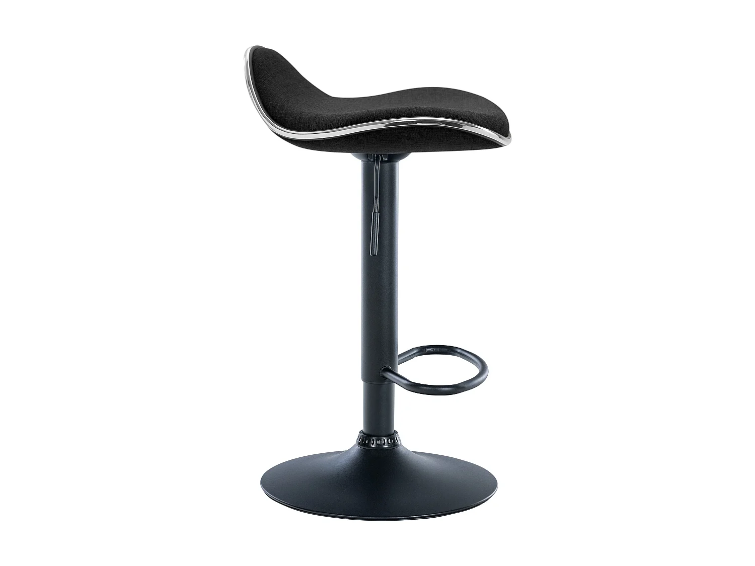 Barkruk - Stof & Metaal in chroomoptiek - zwart - Shanghai