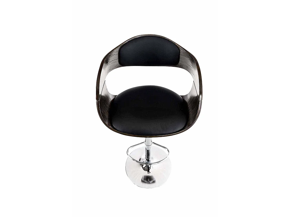 Lot de 2  Tabouret de bar - Similicuir & Chrome - Noir / Gris - Kingston