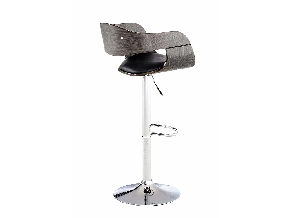Lot de 2  Tabouret de bar - Similicuir - Noir / Gris - Kingston