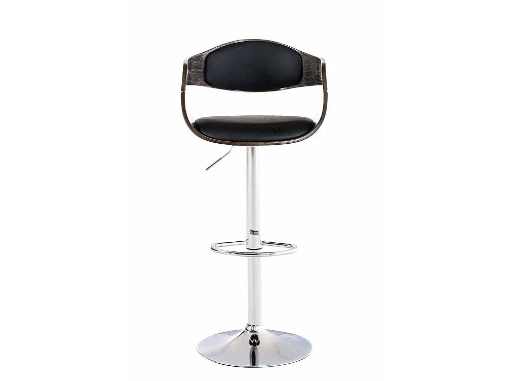 Lot de 2  Tabouret de bar - Similicuir - Noir / Gris - Kingston