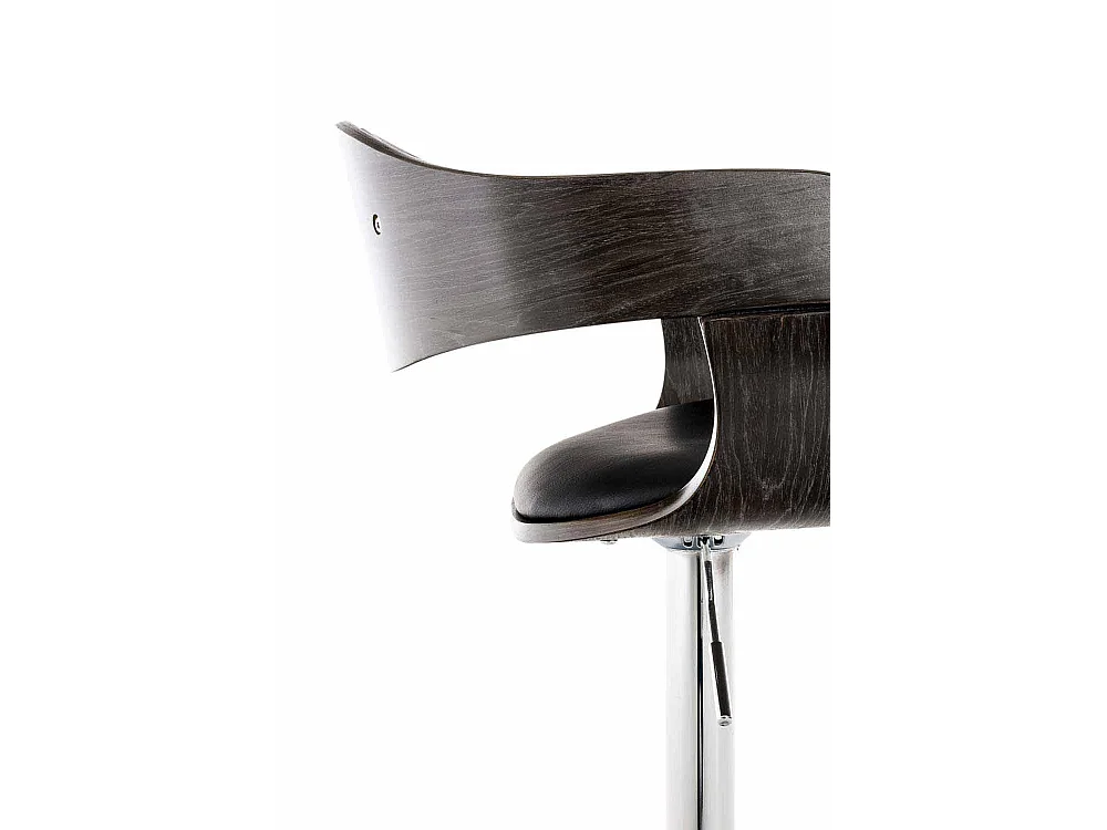 Lot de 2  Tabouret de bar - Similicuir & Noir - Noir / Gris - Kingston
