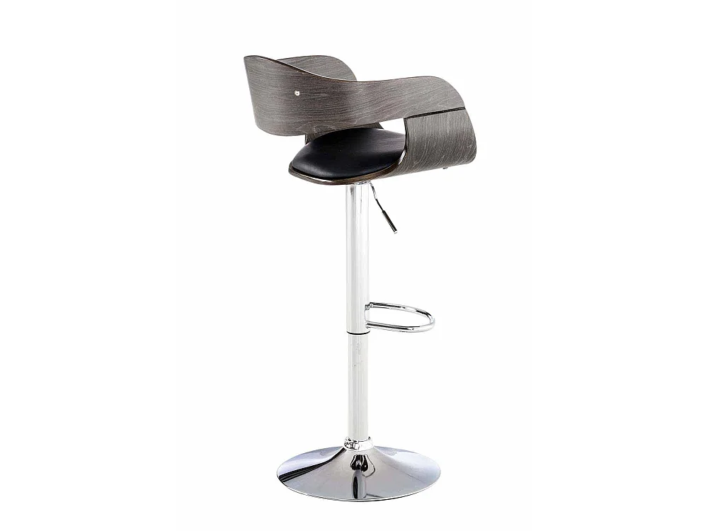 Lot de 2  Tabouret de bar - Similicuir & Noir - Noir / Gris - Kingston
