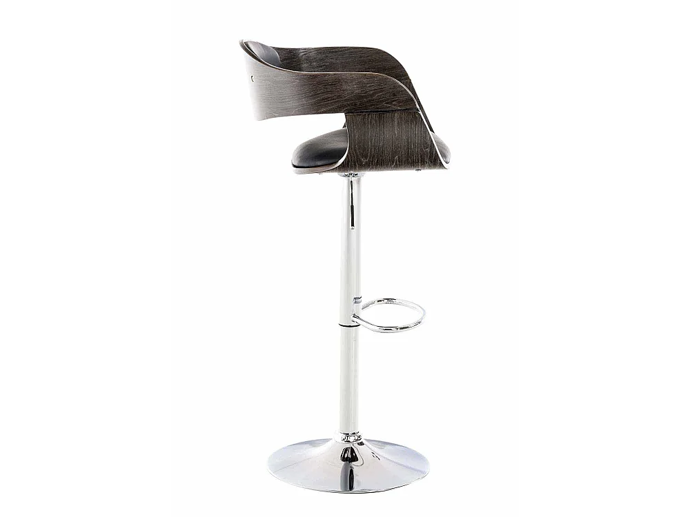 Lot de 2  Tabouret de bar - Similicuir & Noir - Noir / Gris - Kingston