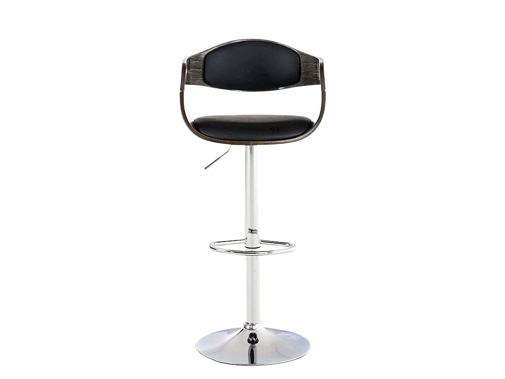Lot de 2  Tabouret de bar - Similicuir & Noir - Noir / Gris - Kingston