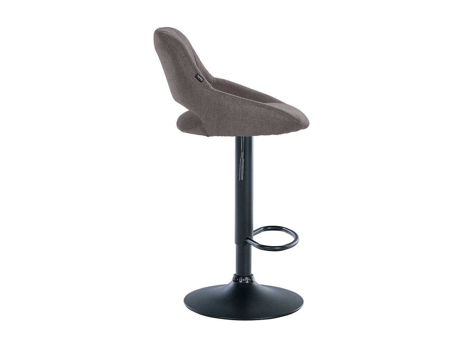 Tabouret de bar - Tissu & Noir - Gris foncé - Milet