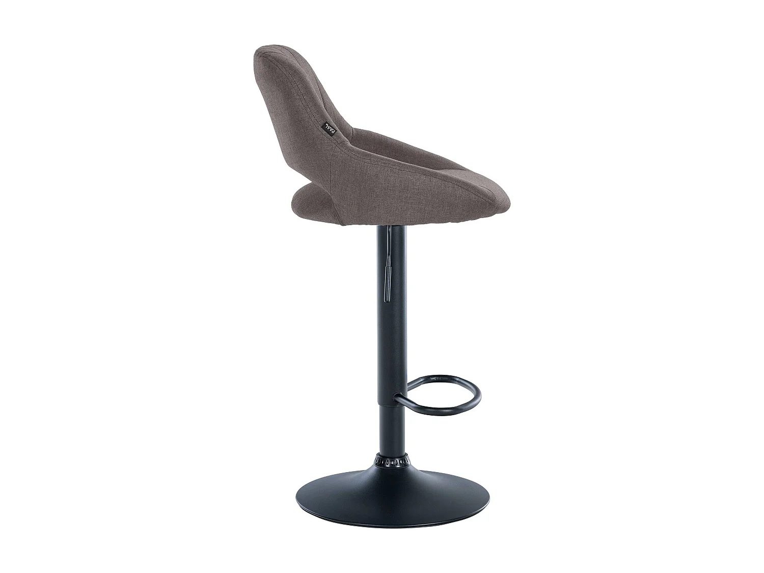 Tabouret de bar - Tissu & Noir - Gris foncé - Milet