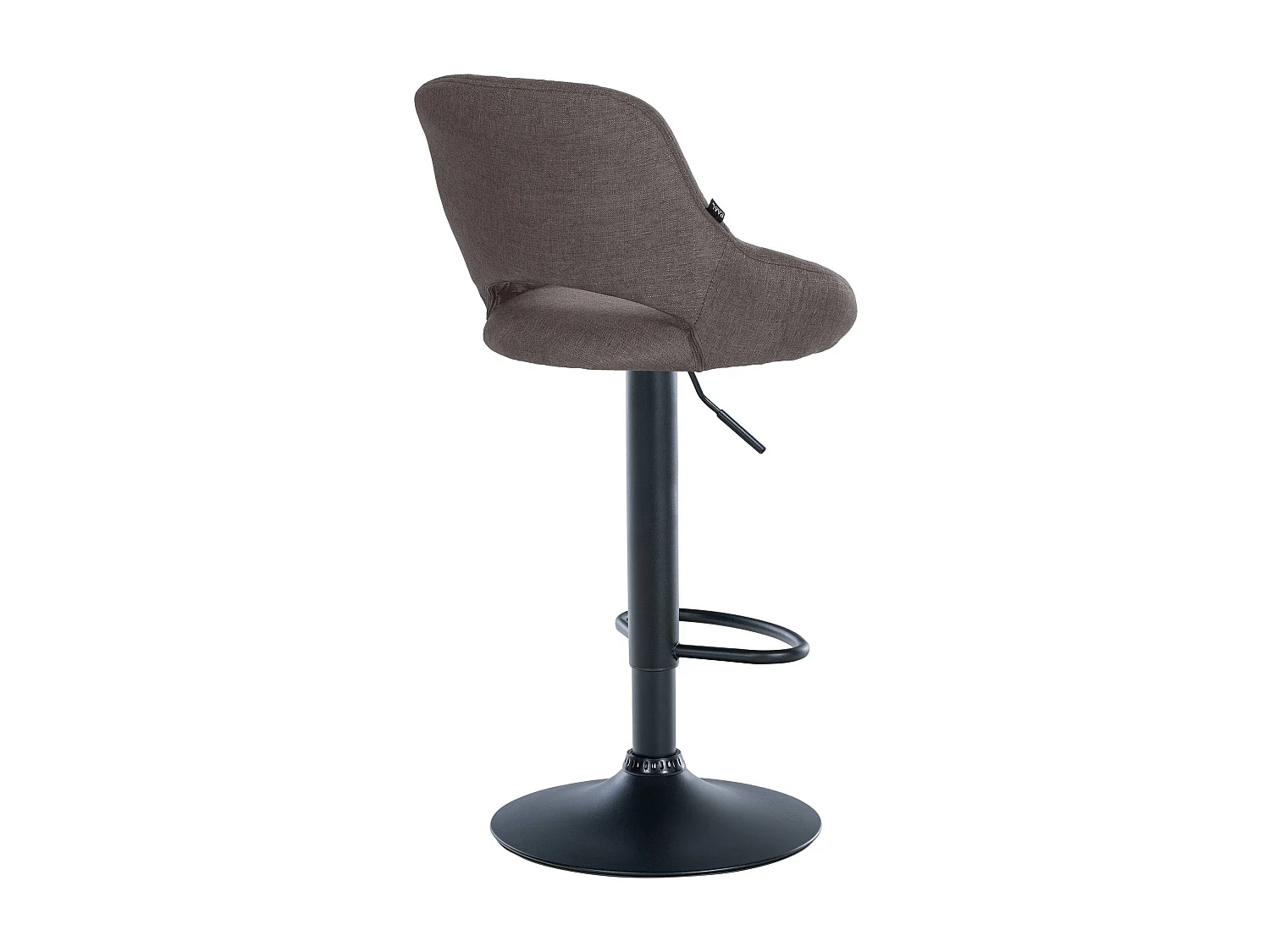 Tabouret de bar - Tissu & Noir - Gris foncé - Milet