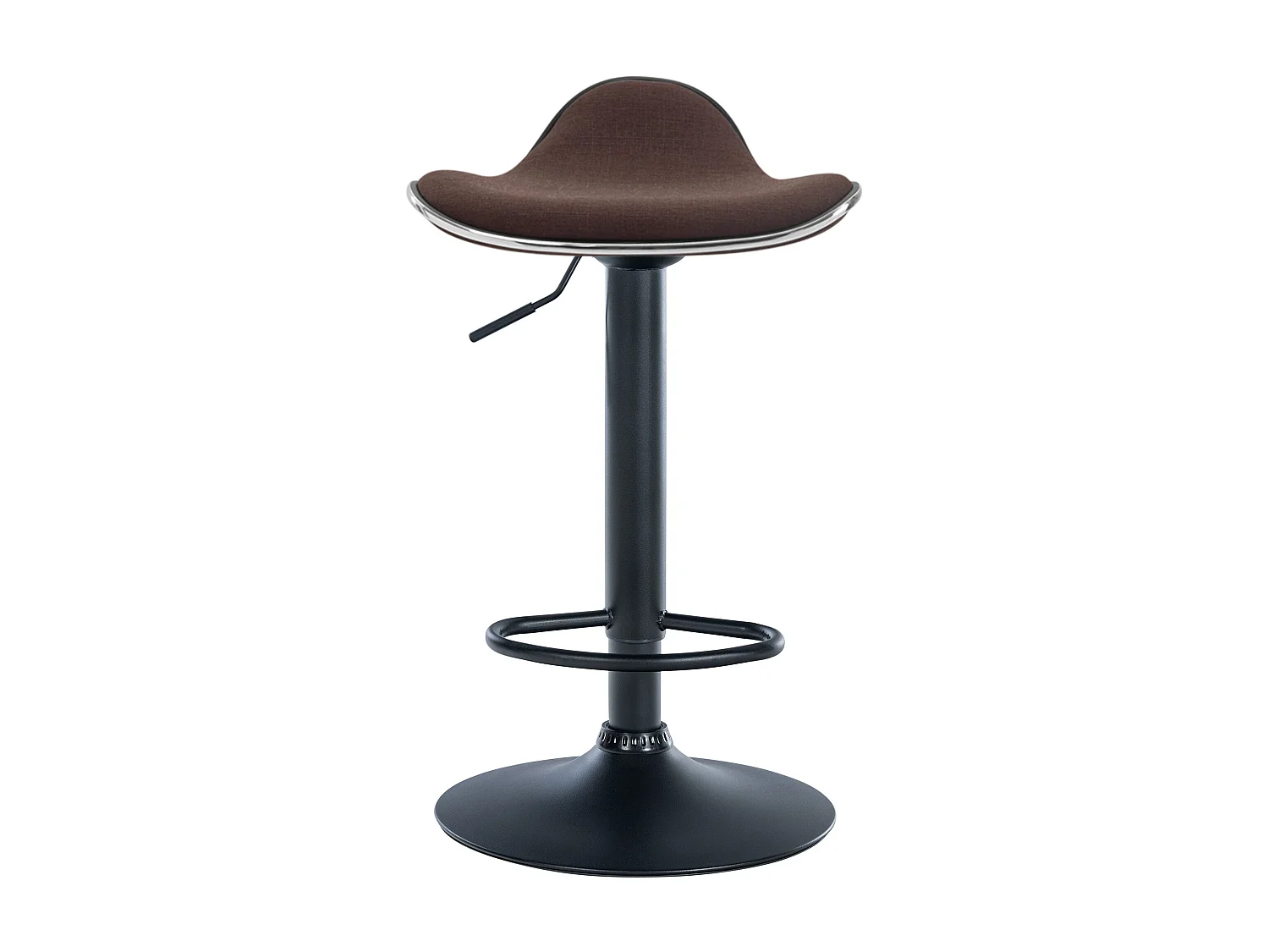 Tabouret de bar - Tissu & Métal chromé - Marron - Shanghai