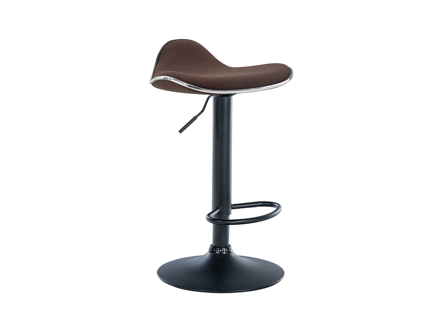 Tabouret de bar - Tissu & Métal chromé - Marron - Shanghai