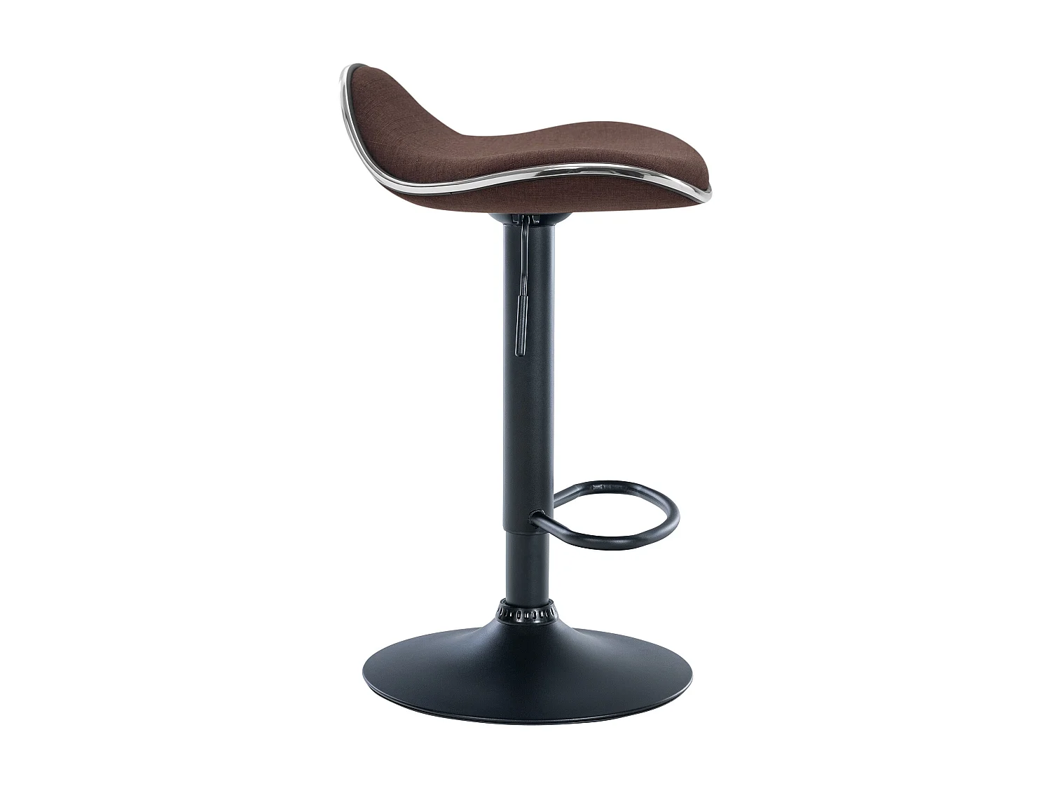 Tabouret de bar - Tissu & Métal chromé - Marron - Shanghai