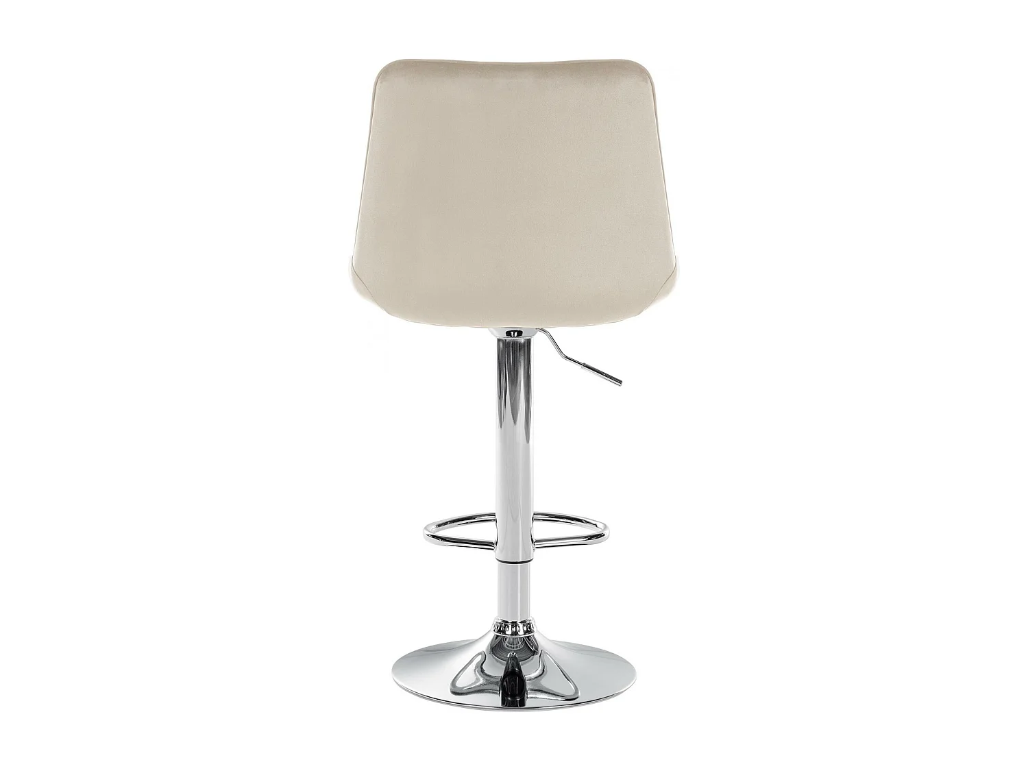 Tabouret de bar - Velours & Chrome - Crème - Toni