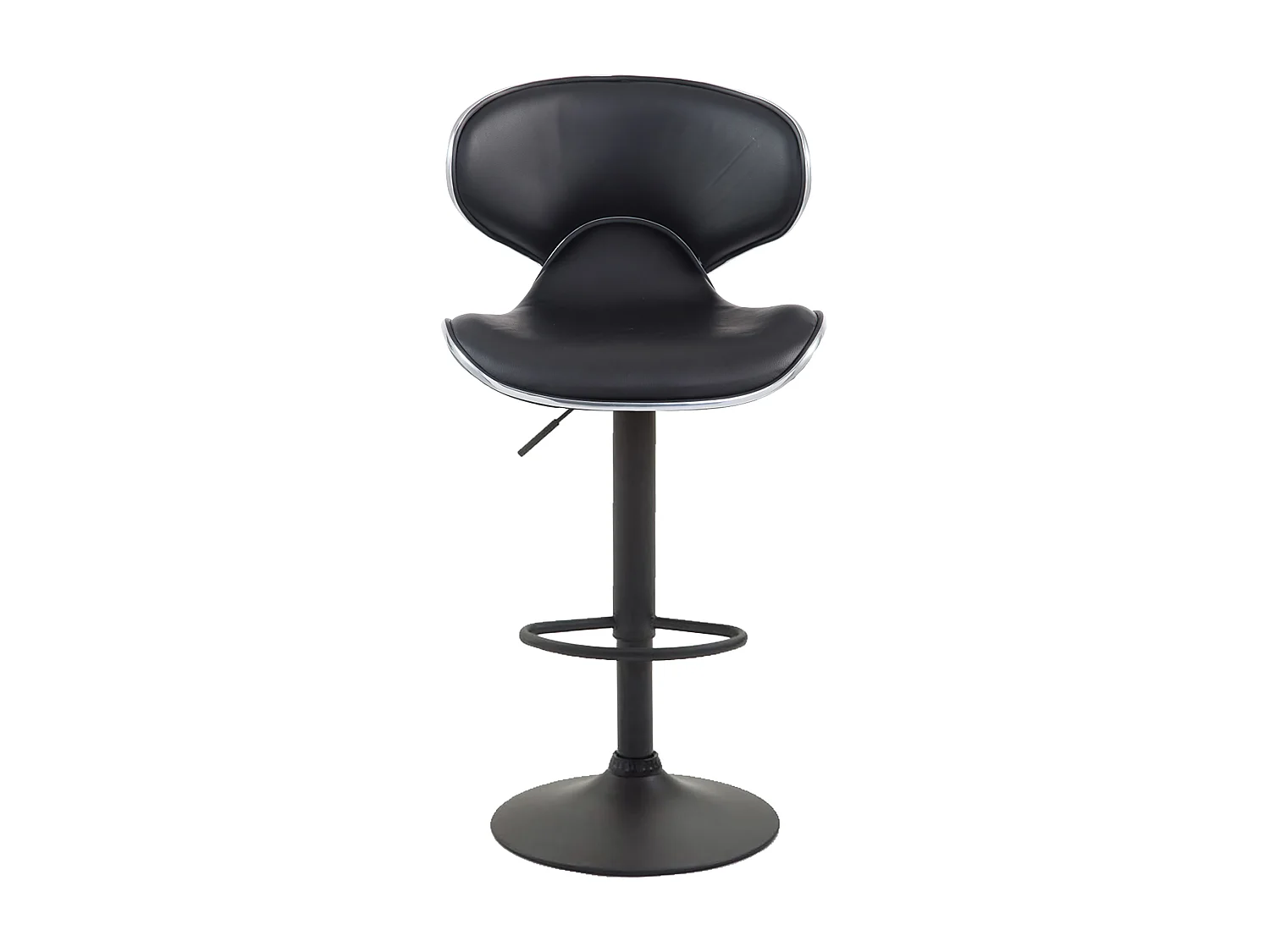 Tabouret de bar - Similicuir & Métal chromé - Noir - Las Vegas V2