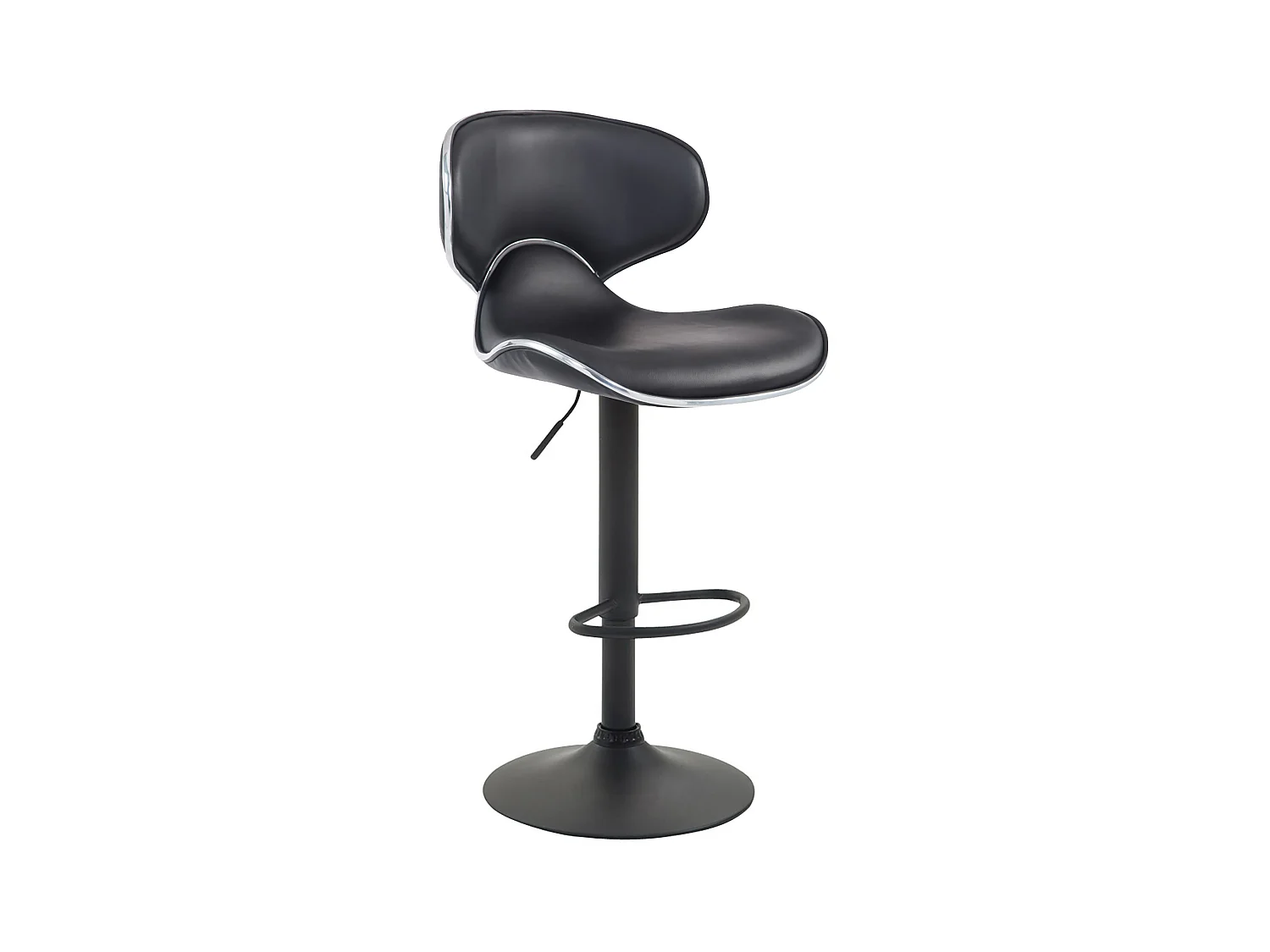Tabouret de bar - Similicuir & Métal chromé - Noir - Las Vegas V2