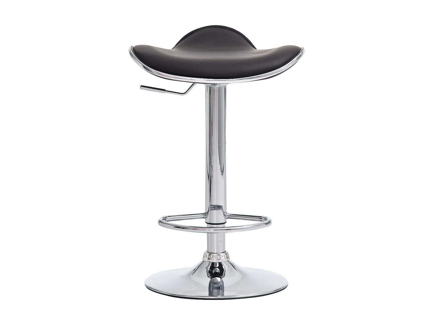 Lot de 2  Tabouret de bar - Similicuir & Métal chromé - Marron - Shanghai