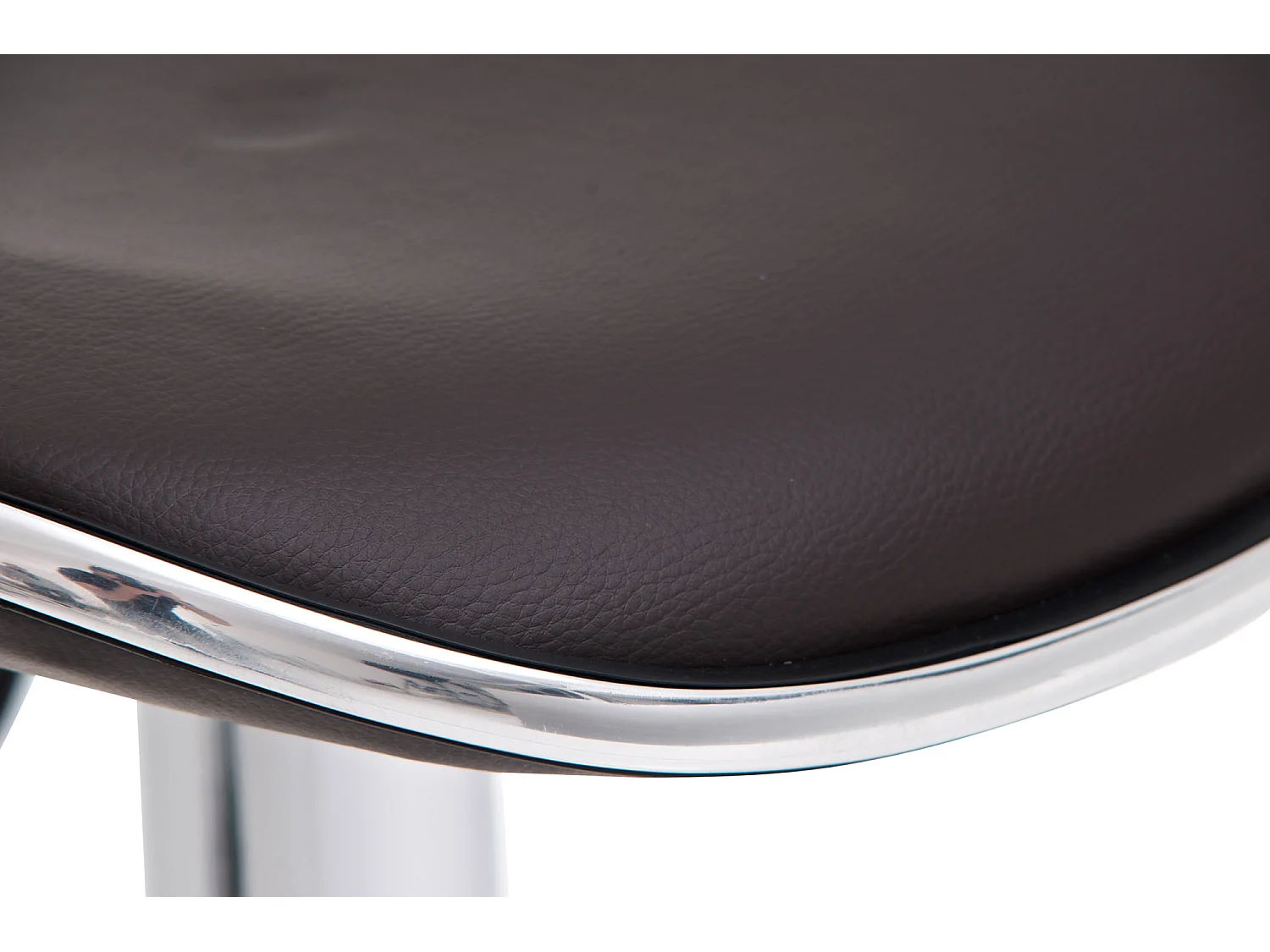 Lot de 2  Tabouret de bar - Similicuir & Métal chromé - Marron - Shanghai