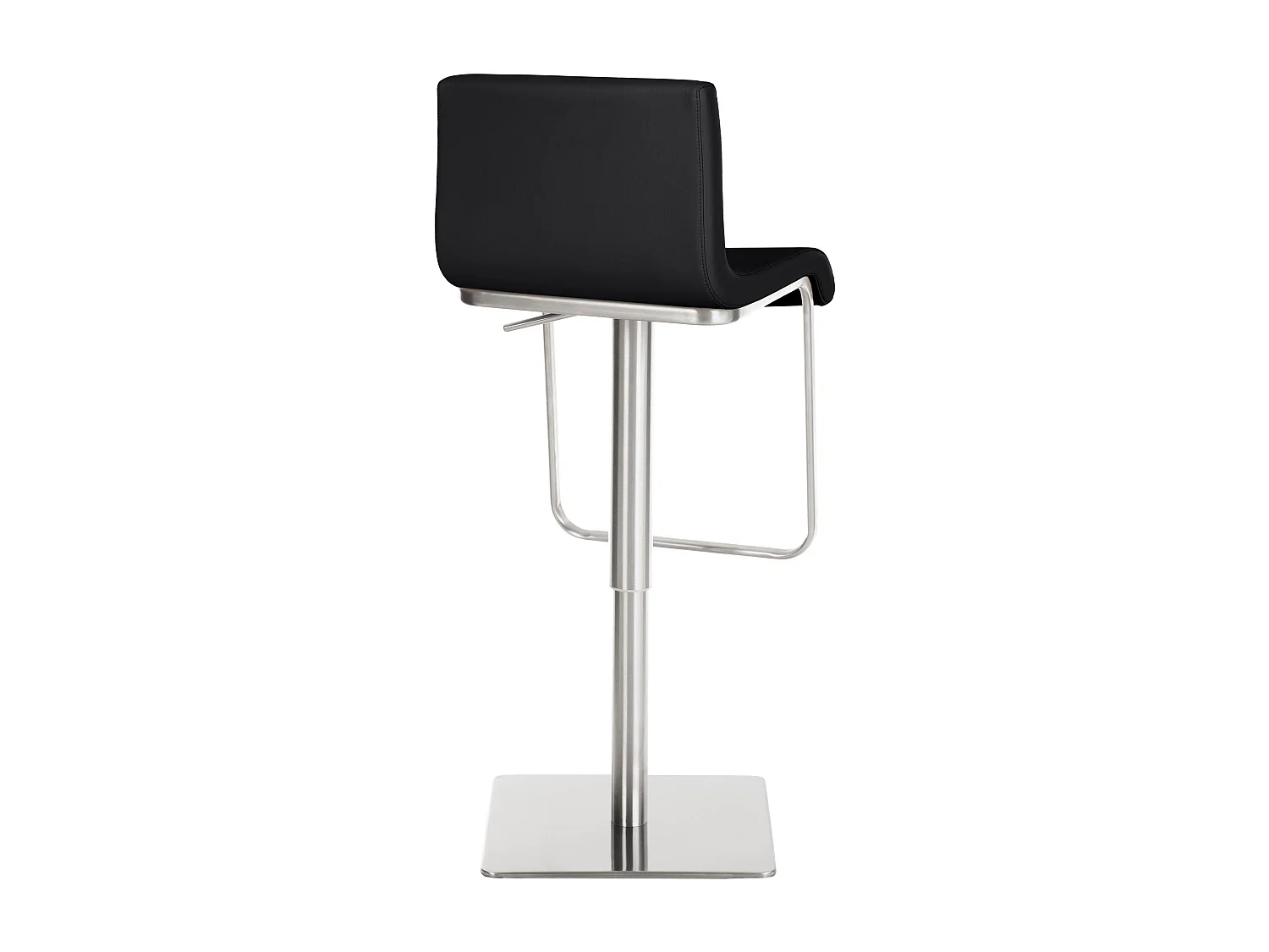 Lot de 2  Tabouret de bar - Similicuir & Acier inoxydable - Noir - Limon