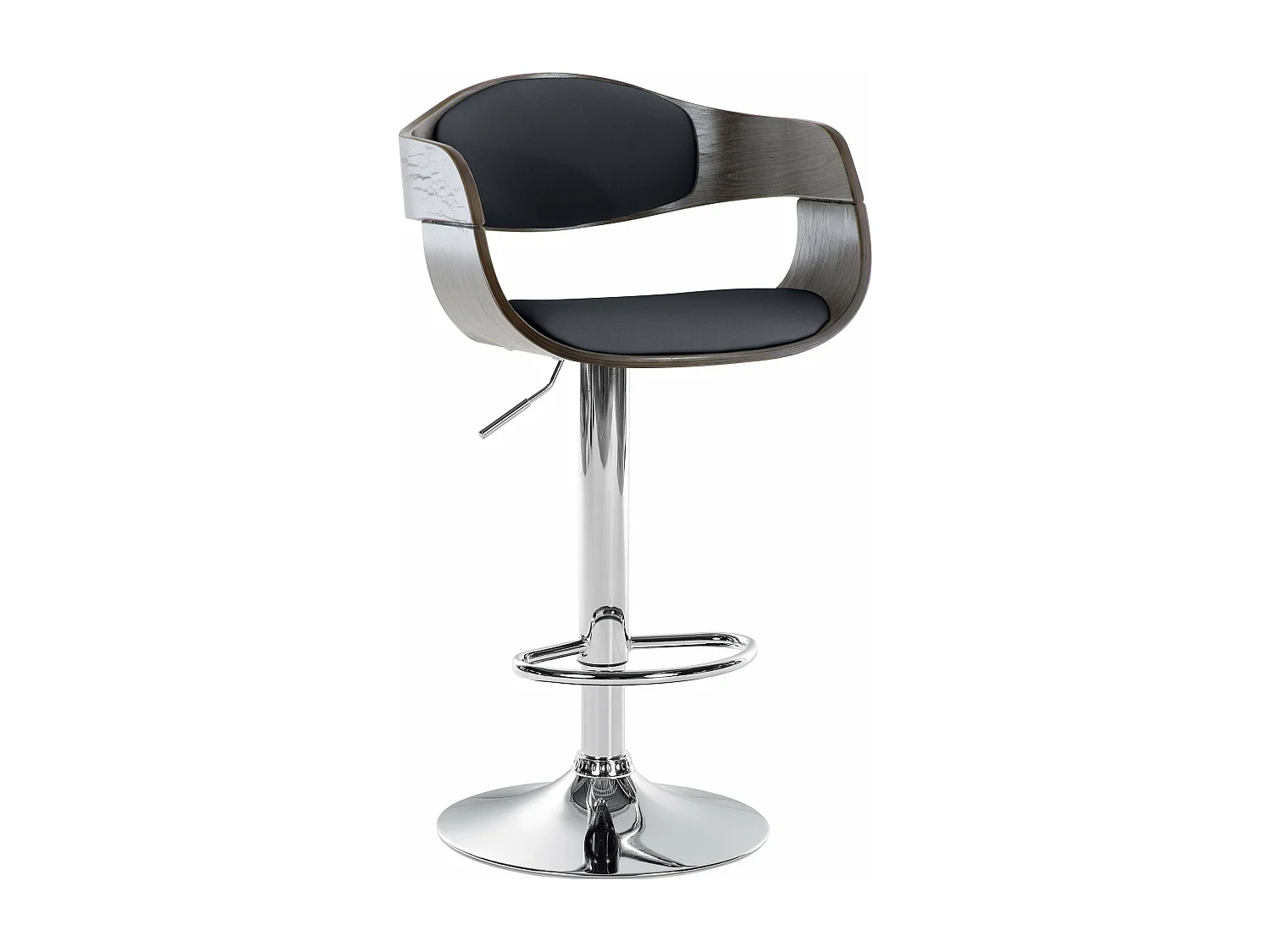 Tabouret de bar - Similicuir - Noir / Gris - Kingston