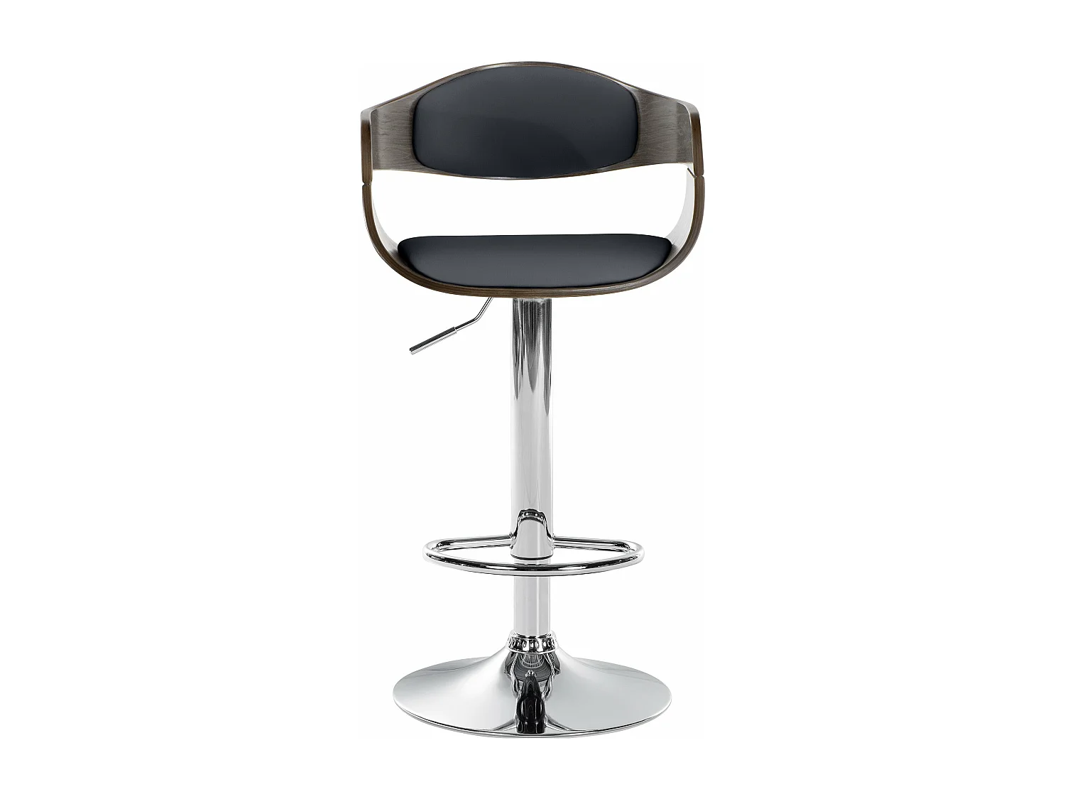 Tabouret de bar - Similicuir - Noir / Gris - Kingston