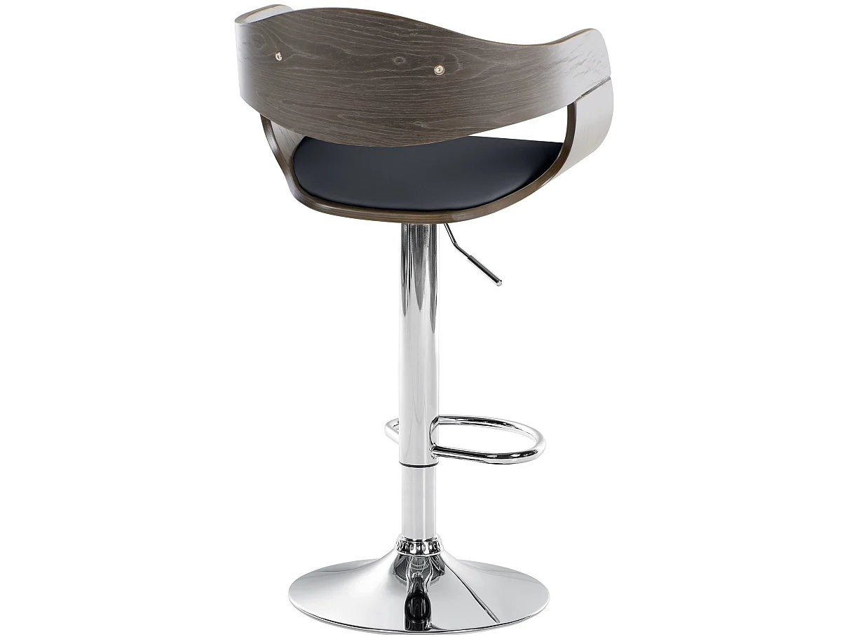 Tabouret de bar - Similicuir & Noir - Noir / Gris - Kingston