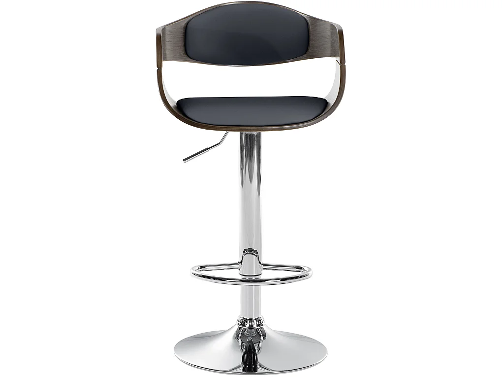 Tabouret de bar - Similicuir & Noir - Noir / Gris - Kingston