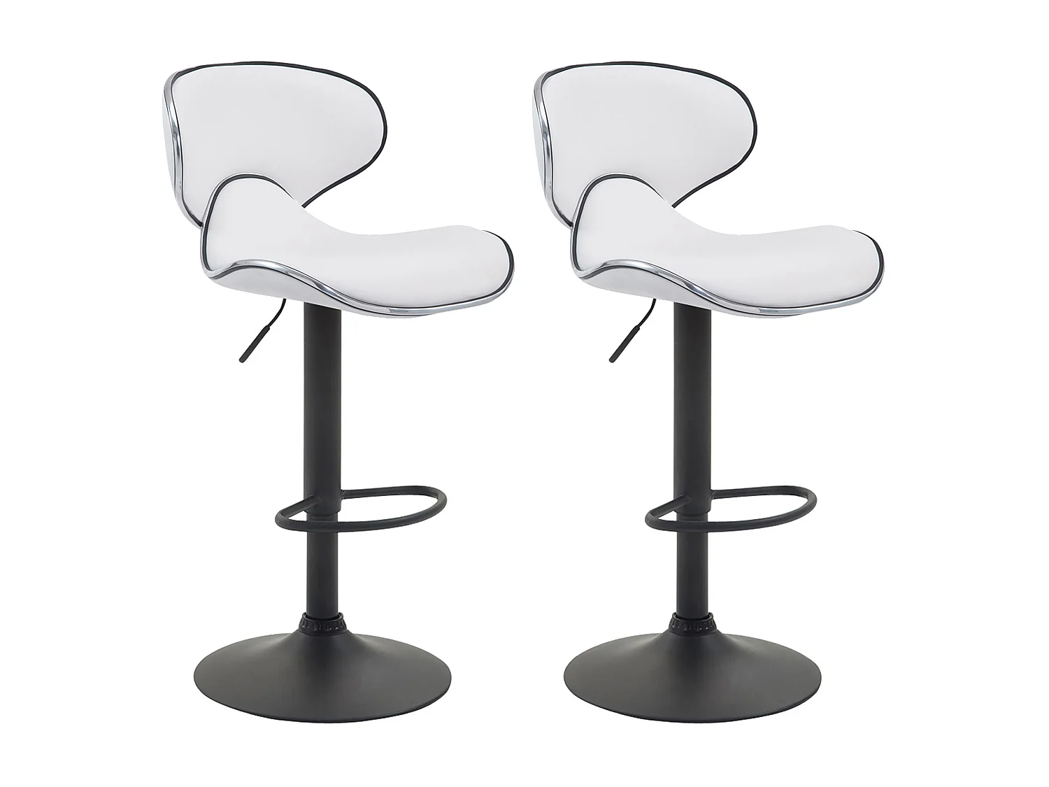 Set van 2  Barkruk - Kunstleer & zwart - wit - Las Vegas v2