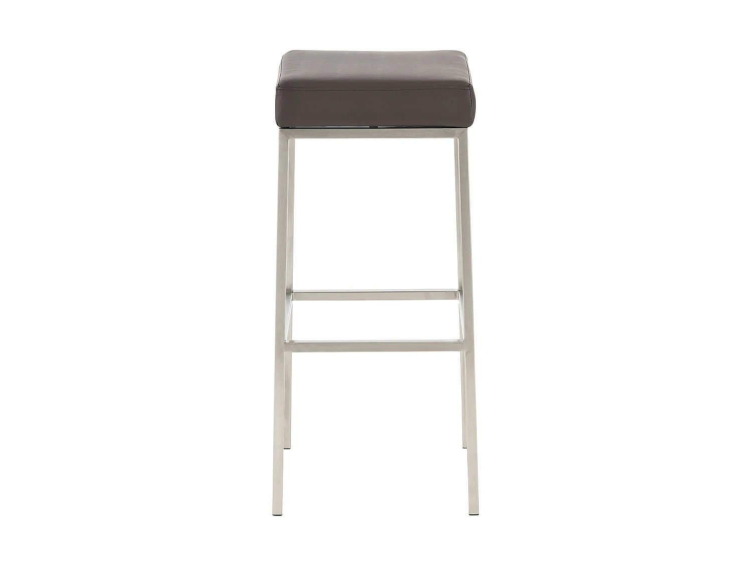 Lot de 2  Tabouret de bar - Similicuir & Acier inoxydable - Marron - Montreal 80